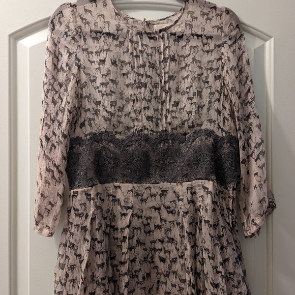 4 Love and Liberty, M, Sheer Tan Blouse - Picture 1 of 3